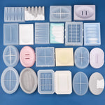 moules savon silicone blanc bleu rose moderne lignes horizontales verticales adhésif