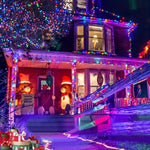guirlande lumineuse solaire extérieure multicolore modes festifs blanc moderne noël jardin led