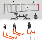 crochet mural robuste noir orange utilisation multiple moderne ancrages garage atelier outils jardinerie