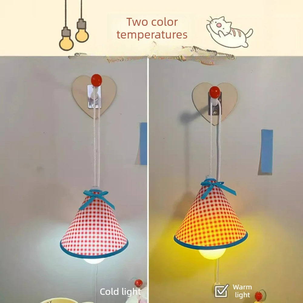 lampe pendante rouge blanche bleue carreaux pinocchio ours kirby chambre étudiant
