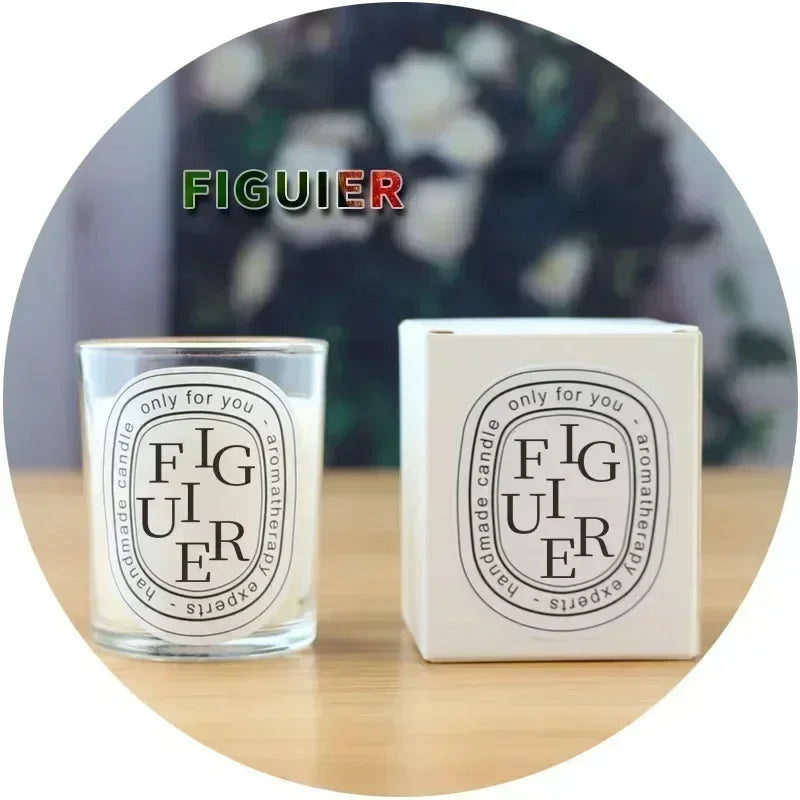 bougie parfumée vanille cadeau mariage transparente classique ornement tableDecoration étiquetteBlanche textureNoir souvenirsInvites