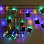 guirlande lumineuse pinces linge jaune chaud blanc multicolore décorative bohème ambiance photo souvenirs