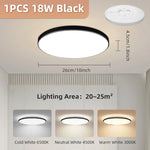 lampe led plafonnier blanc moderne 27cm diamètre 5cm épaisseur 18w 30w