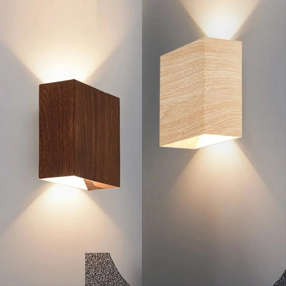 lampe murale moderne texture bois couleur naturelle minimaliste