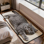 tapis gris imprimé chats moderne antidérapant hand washable durable résistant taches chambre bain