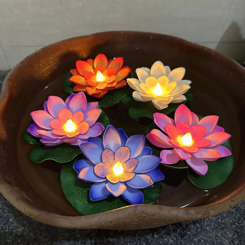 fleurs lotus flottantes artificielles multicolores décoration intérieure piscine réservoir anniversaire fête