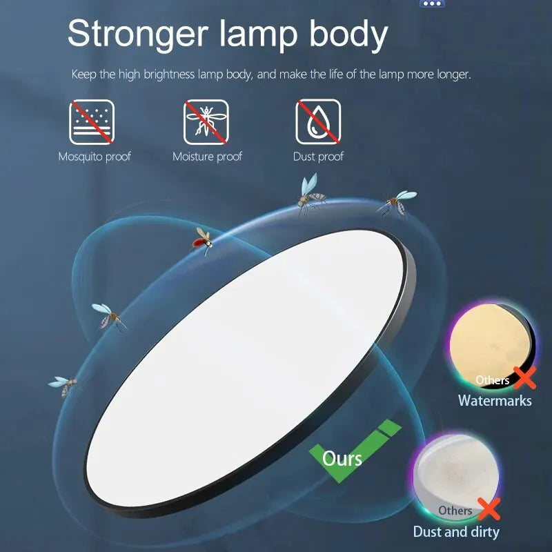 plafonnier led intelligent télécommande intensité variable moderne blanc noir gris minimaliste