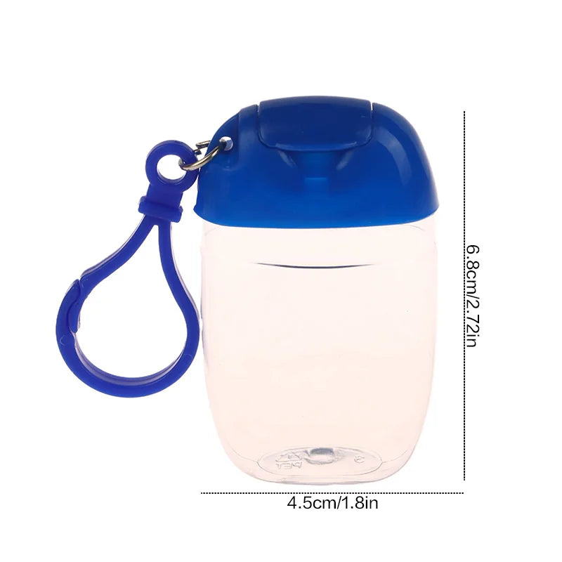 bouteilles rechargeables 30ml transparentes modernes anneau fixation couleurs vert bleu rouge Jaune Noir
