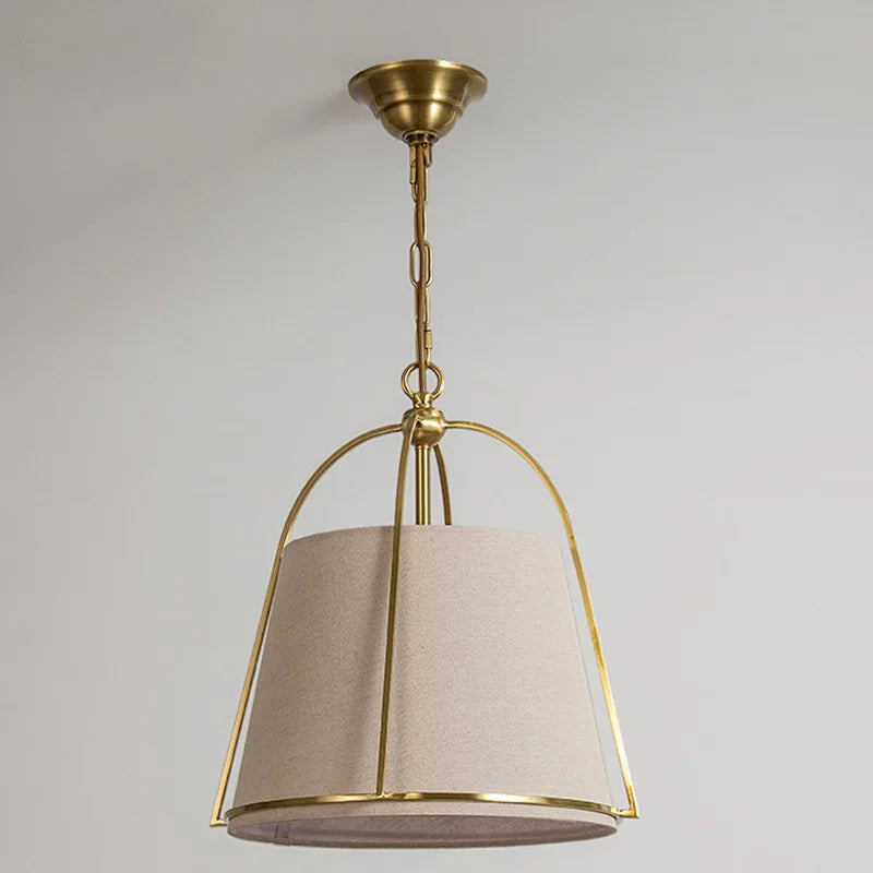suspension lumineuse moderne or tissu texturé salon chambre étude lumière chaude lumière froide lumière