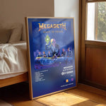 affiche musicale megadeth moderne rock blanche noire bois textes chansons logos chambre salon