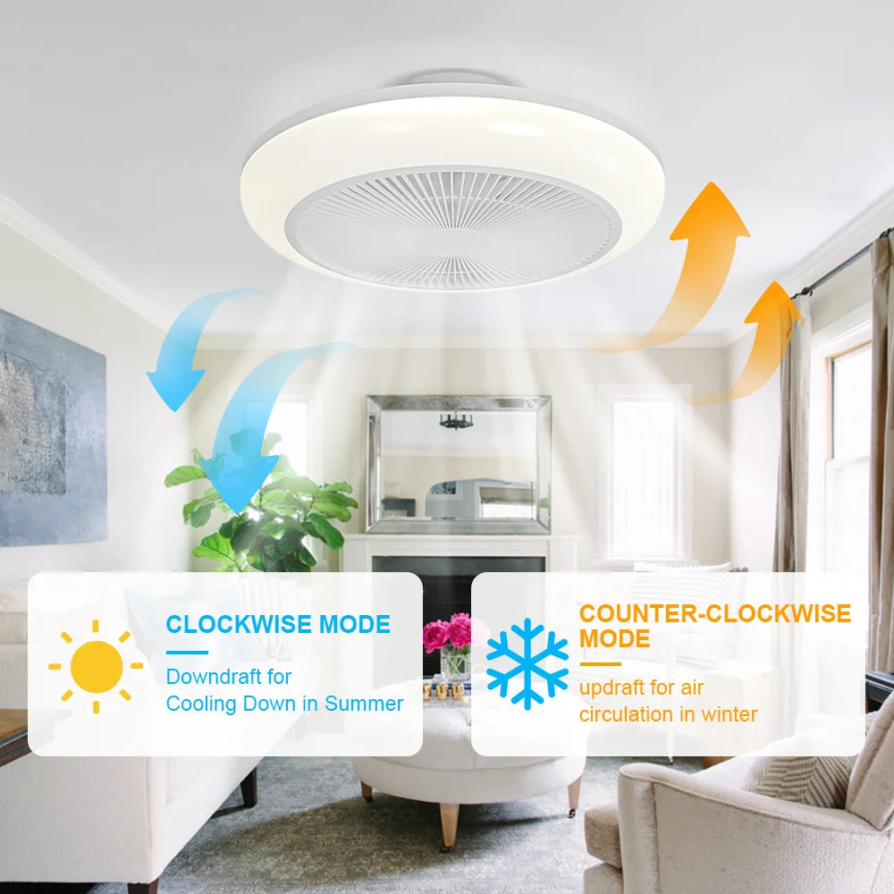 ventilateur blanc moderne lumineux silencieux télécommande grille ventilation rechargeable étanche chambre salon