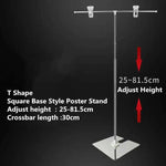 support d'affichage réglable acier inoxydable noir moderne clips ajustement hauteur affiche clip aluminium base