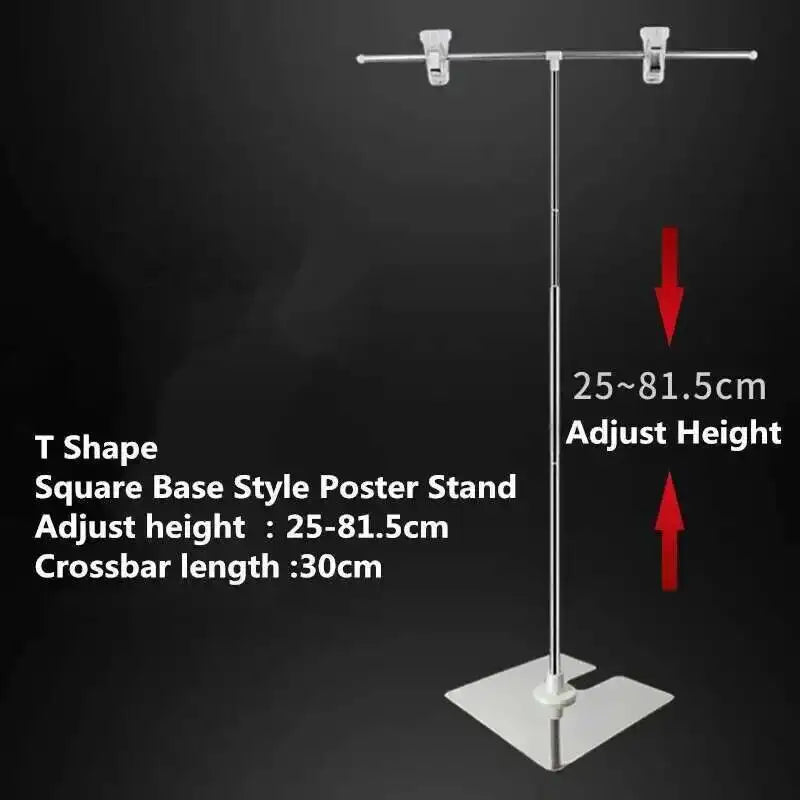 support d'affichage réglable acier inoxydable noir moderne clips ajustement hauteur affiche clip aluminium base