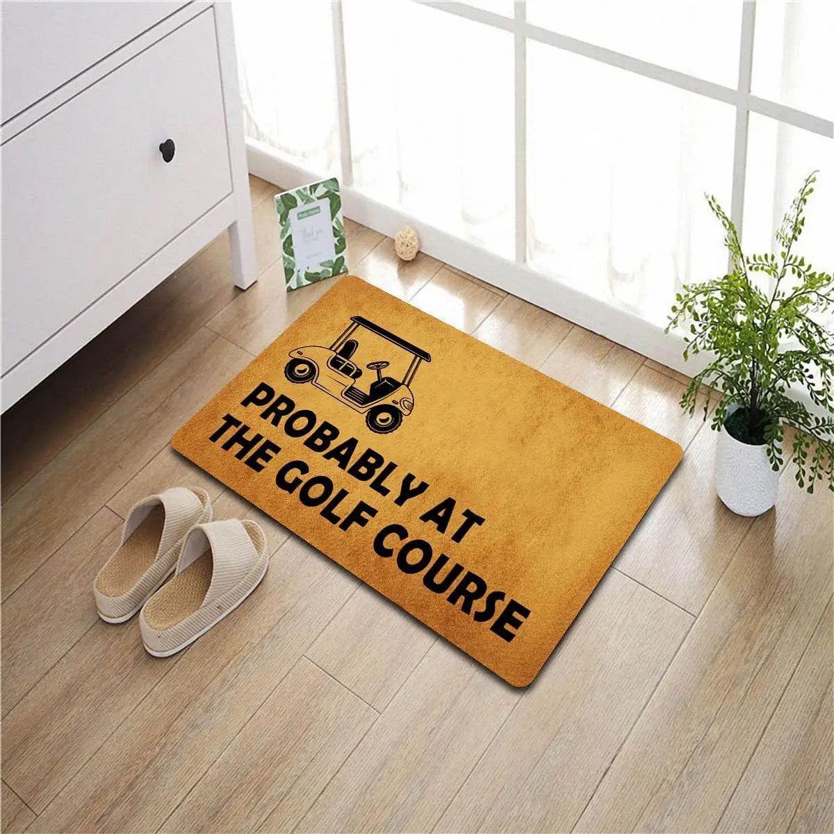 tapis d'entrée imperméable antidérapant marron clair voiture golf fleur moderne