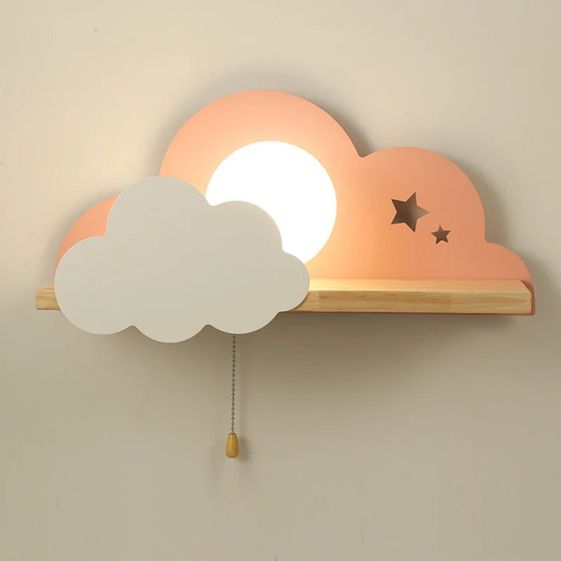 lampe murale moderne nuages étoiles rose blanc bébé chambre éclairage quotidien led 220v