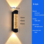 applique murale moderne aluminium noir dorées ip55 33cm 43cm 63cm led 110v240v