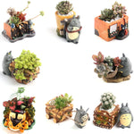 pots fleurs résine dessin animé succulentes cache plantes motifs animaux créatif orange gris vert