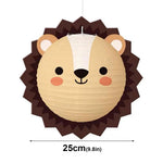 lanternes papier animaux dessin animé ours tigre panda cochon enfant carte blanche opaque suspendues