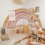 décoration murale arc ciel autocollants enfants stickers muraux imperméables moderne orange rose beige