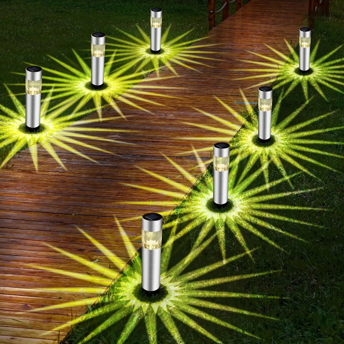 lampe solaire jardin led acier inoxydable moderne argenté doré ip65extérieur minimaliste