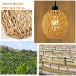 lampe suspendue moderne naturelle tissée interrupteur rotatif câble noir ampoules led 4.5m cable opacité