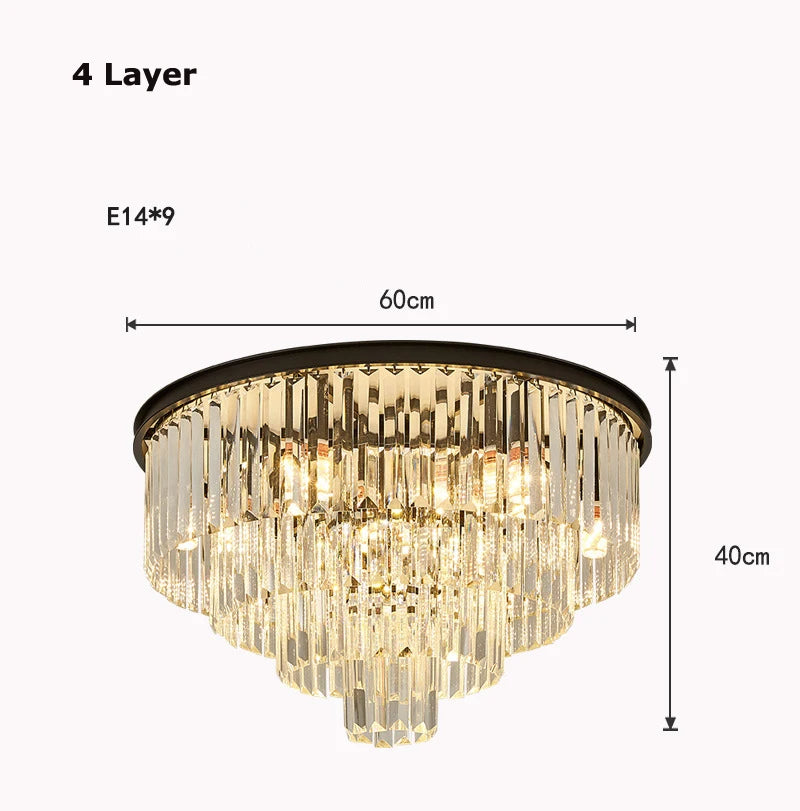lustre moderne élégant doré transparent prismes géométriques câble led chambre salle mangerhôtel