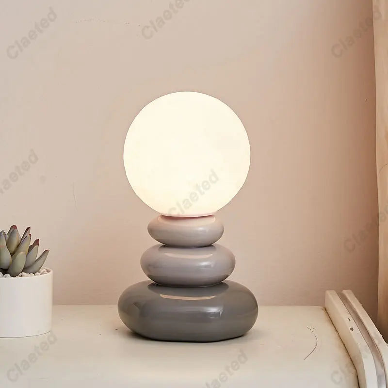 Lampe de chevet design nordique pierre colorée