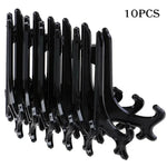 supports assiettes décoratives transparents noirs feuilles volutes classiques articulés 10 pièces