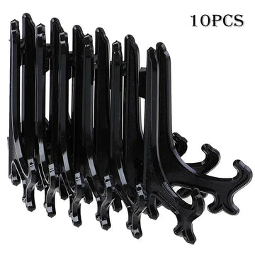 supports assiettes décoratives transparents noirs feuilles volutes classiques articulés 10 pièces