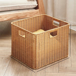 panier rangement rotin marron clair rustique salle bain salon
