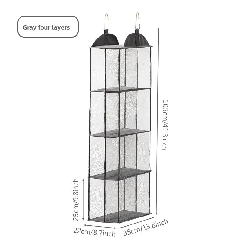 organisateur suspendu étagère armoire maille fine moderne réutilisable chambre beige clair opacité crochets multifonctionnel