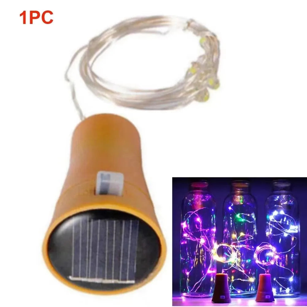 guirlande lumineuse solaire 20 led or noir moderne 2m adhésif transparent