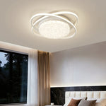 plafonnier led rond moderne cristaux blanc noir marron lampe intérieur élégante