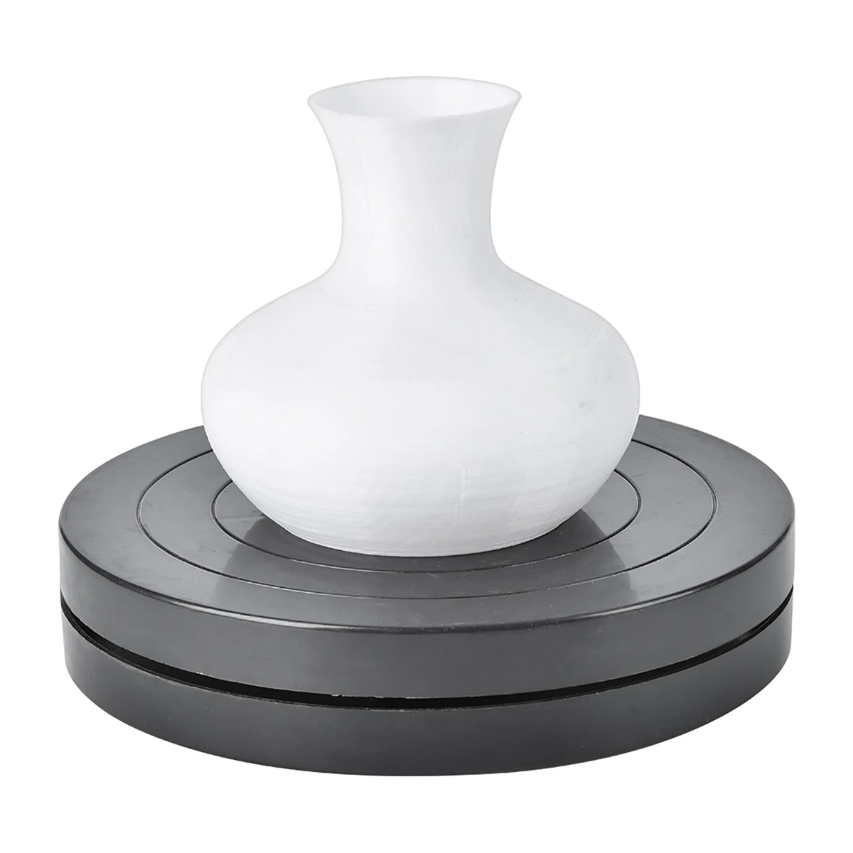 support poterie noir circulaire gravure centrale moderne opaque sculpteur potier
