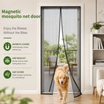 rideau porte anti moustiques aimants noir maille fine moderne clips cordon opacité 210cm