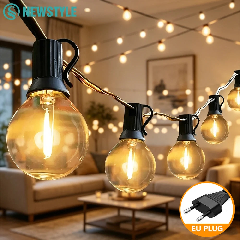 guirlande lumineuse led ampoules globe vintage décoration maison 220v 100ft 30mètres