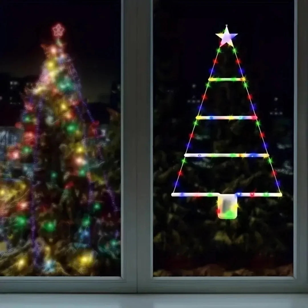 décoration noël guirlande lumineuse père noël multicolore rouge vert jaune bleu moderne opaque