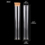 tubes essai verre bouchons liège 5ml 7ml 10ml 14ml 18ml 20ml 25ml 30ml