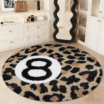 tapis léopard noir beige antidérapant moderne salon chambre intérieur extérieur polypropylène polyester feutre