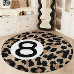 tapis léopard noir beige antidérapant moderne salon chambre intérieur extérieur polypropylène polyester feutre