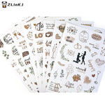 stickers mariage amour floral romantique vintage élégant or rose vert adhésifscriçãoption