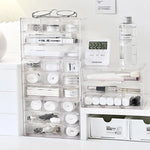 organisateur boîtes tiroirs transparent moderne trousses stylos maquillage rangement compartiments poignées