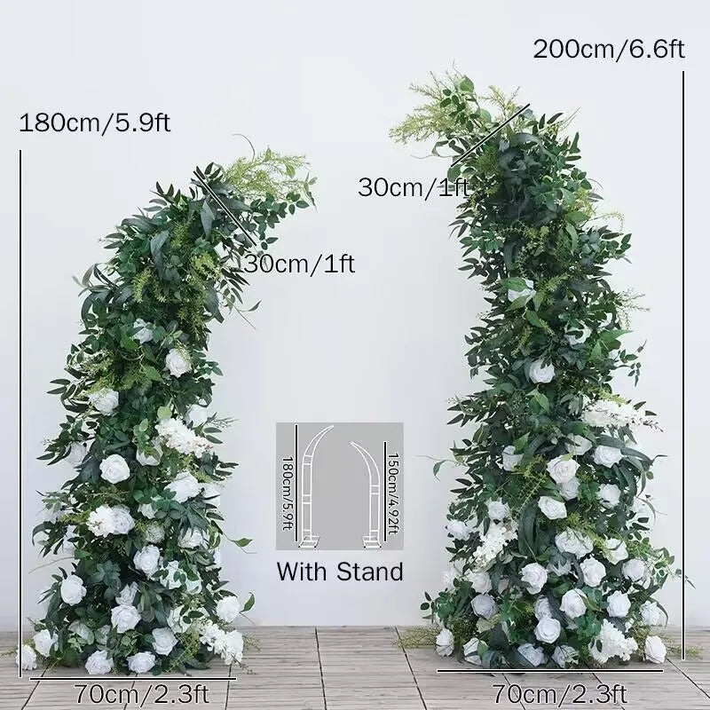arche décorative fleurs artificielles feuillage vert mariage anniversaire baby shower extérieur table centerpiece naturel