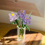 bouquet floral artificiel verre multicolore moderne vase décoration maison transparent artisanal