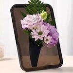 vase transparent moderne photo frame hydroponique minimaliste couleurs rose violet marron