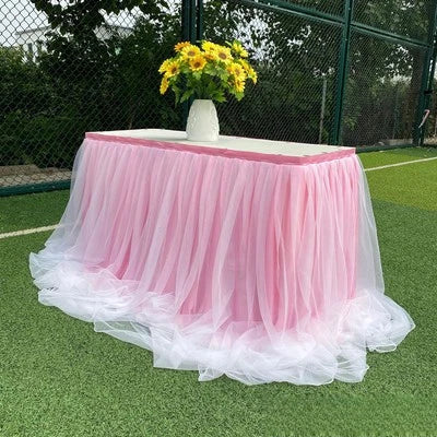 jupe table tulle opaque peach bleu rose violet blanc événements anniversaires mariages festives