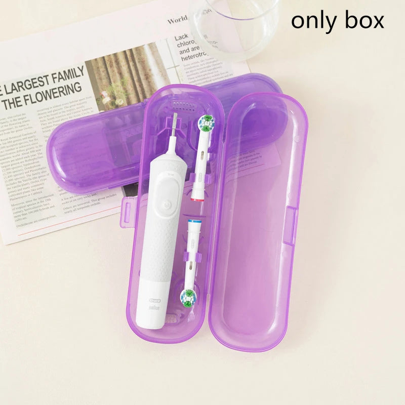 étui rangement brosse dents électrique blanc violet moderne portable pratique