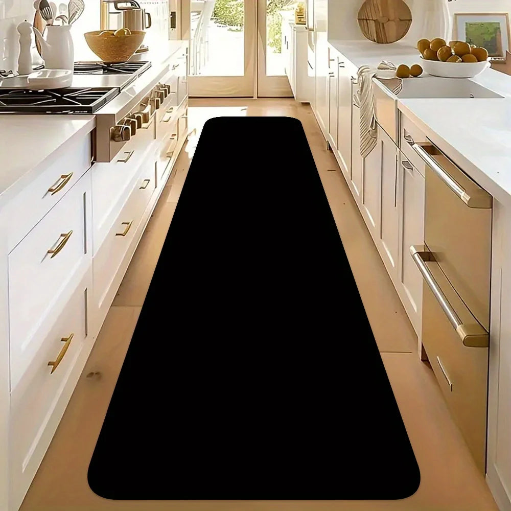 tapis noir uni moderne antidérapant flanelle douce mousse gant sol intérieur extérieur machine laver