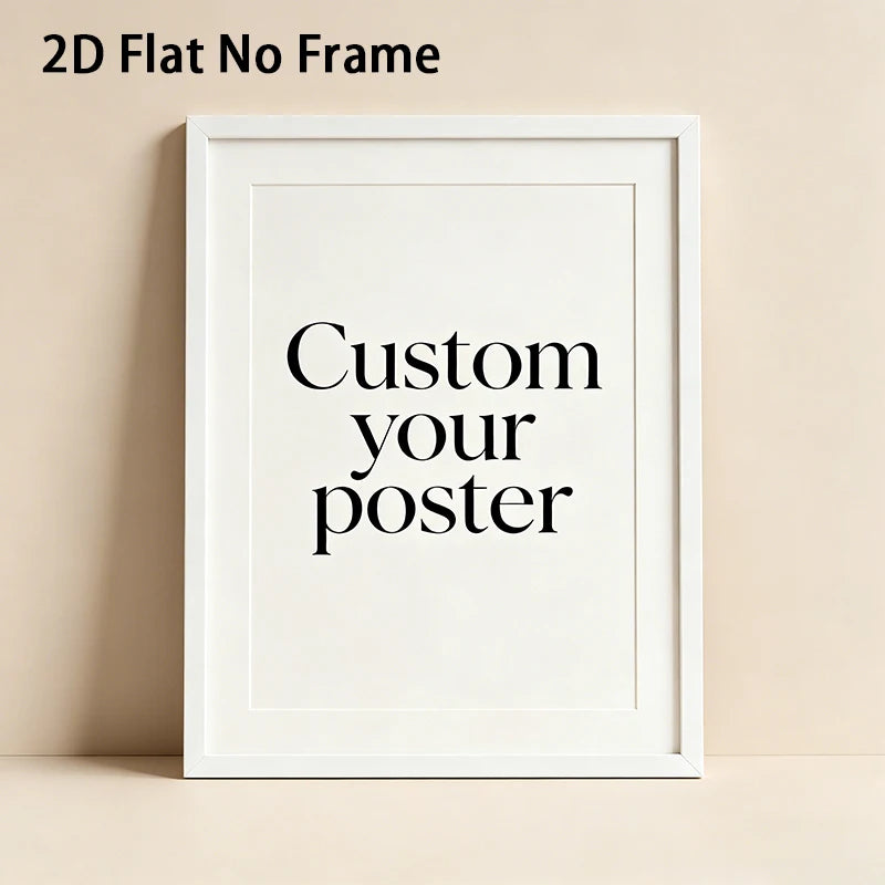 affiche poster personnalisé texte noir fond blanc décoration murale minimaliste impression toile rectangulaire