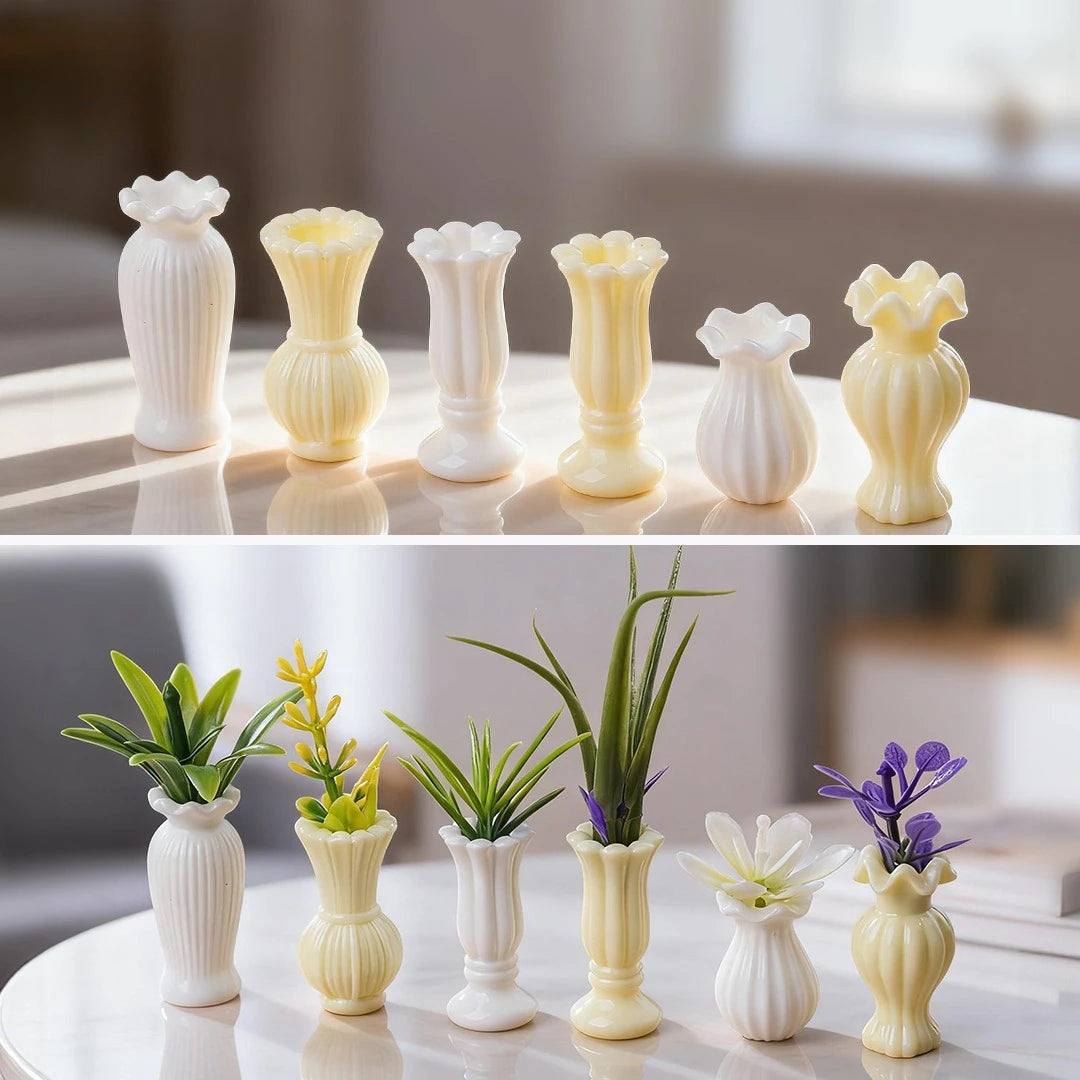 vases résine blanc jaune rayures classiques animaux compagnie décoration maison figural artificielle